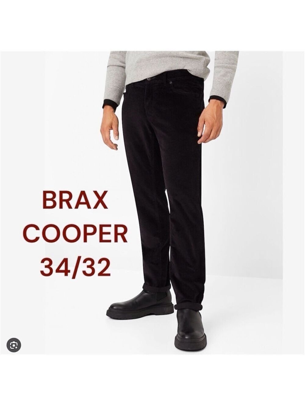 Brax Men's Cooper Pants Black Regular Fit 34/32